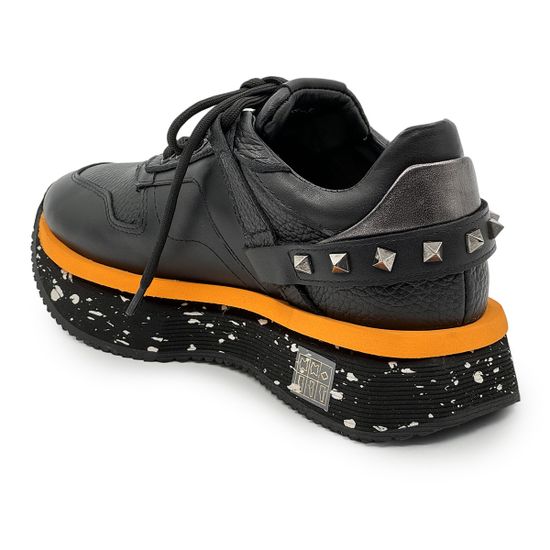 Кроссовки NILA&NILA черные кожаные демисезонные - фото 3, NO6466 NIL NERO