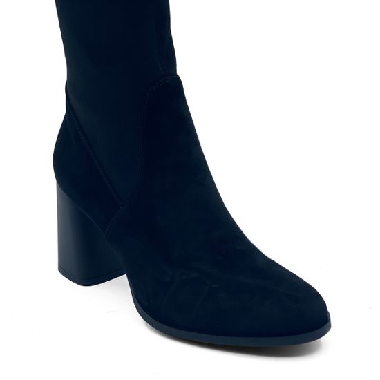 Ботфорты стрейч CVCover черные замшевые на байке - фото 3, 393859-1 COV