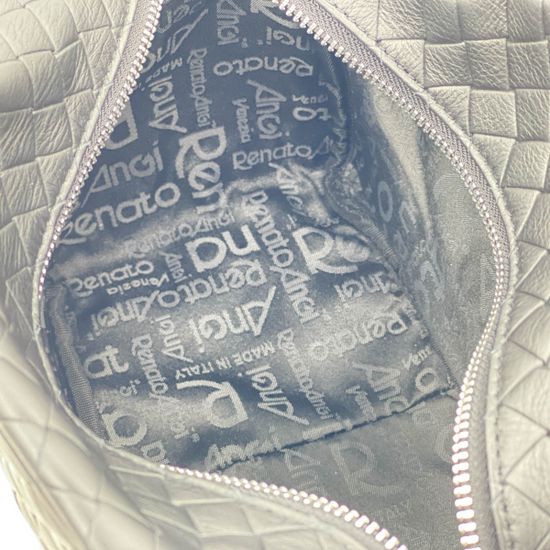 Сумка Renato Angi кросс-боди черная кожаная  плетеная - фото 6, 