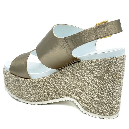 Босоножки Jeannot бронзовые кожаные - фото 3, 