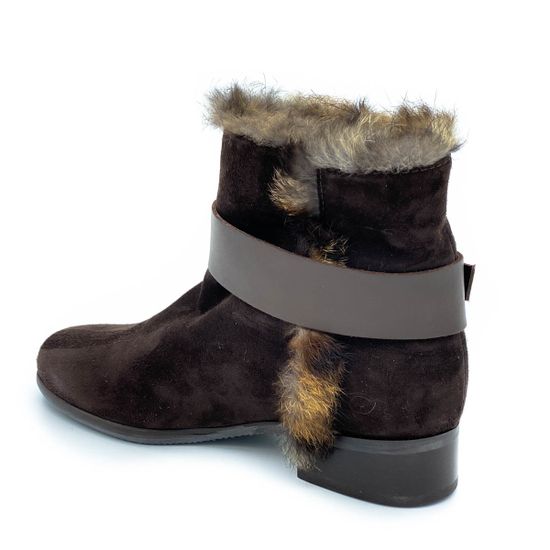 Ботинки Baldinini коричневые замшевые МЕХ - фото 3, 419200 BAL ROMO