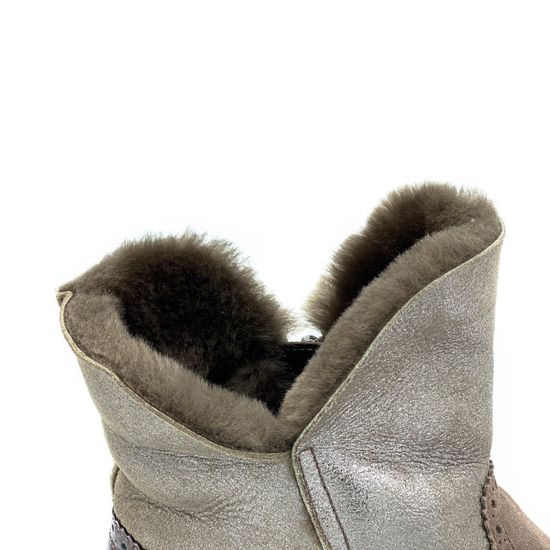 Ботинки Marzetti бежево-коричневые МЕХ комбинация замши и кожи - фото 6, 7776MD02 MZ