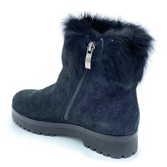 Ботинки Marzetti черные МЕХ замшевые с лазерной обработкой - фото 3, 