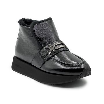 Ботинки KELTON черные из кожи наплак на меху - фото 2, AM5705M KEL NERO