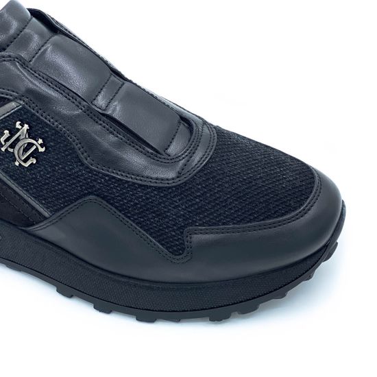 Кроссовки Giampieronicola черные комбинация кожи и замши Байка - фото 6, 