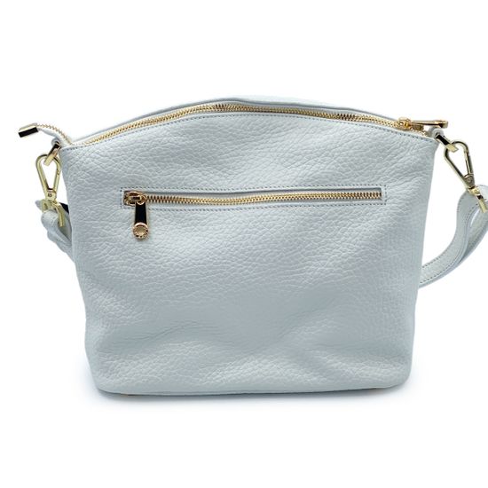 Сумка Di Gregorio белая кожаная - фото 3, 8653 DG BIANCO ORO