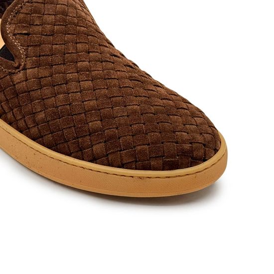 Слипоны Giampieronicola коричневые нубук плетеный - фото 6, H44557C GPN MORO