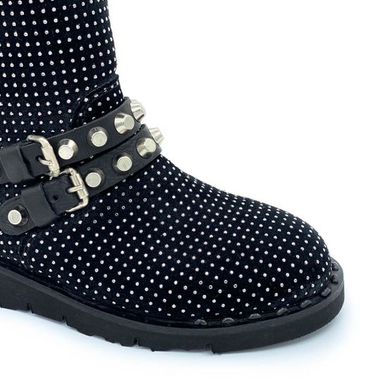 Ботинки Mimmu черные замшевые МЕХ - фото 6, 