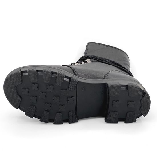 Ботинки Cover черные кожаные МЕХ - фото 4, 7232A-2 COV