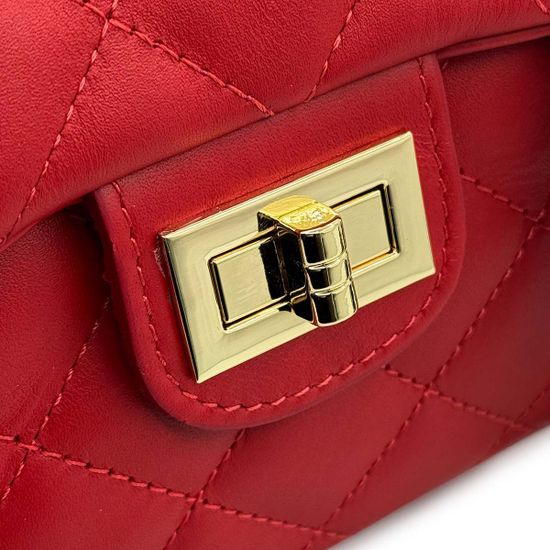 Сумка Di Gregorio красная кожаная стеганная - фото 4, 9175 DG ROSSO