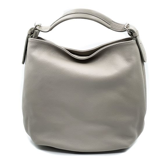 Сумка Di Gregorio бежевая кожаная большая - фото 3, 