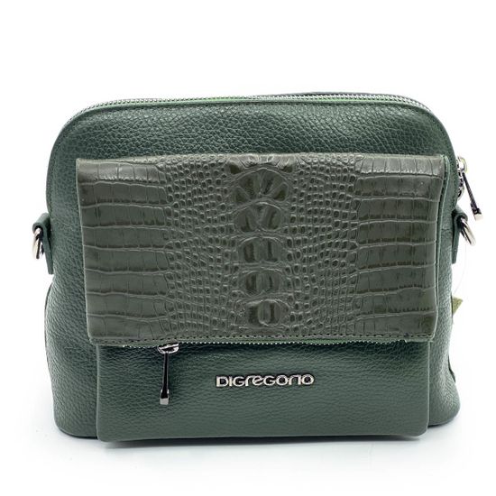 Клатч Di Gregorio зеленый кожаный - фото 1, 