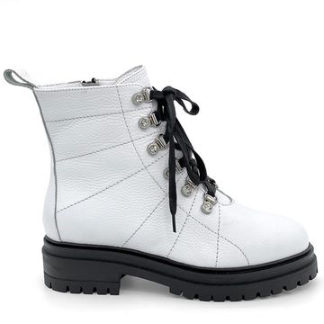 Ботинки Cover белые кожаные МЕХ - фото 1, 83609-2 COV