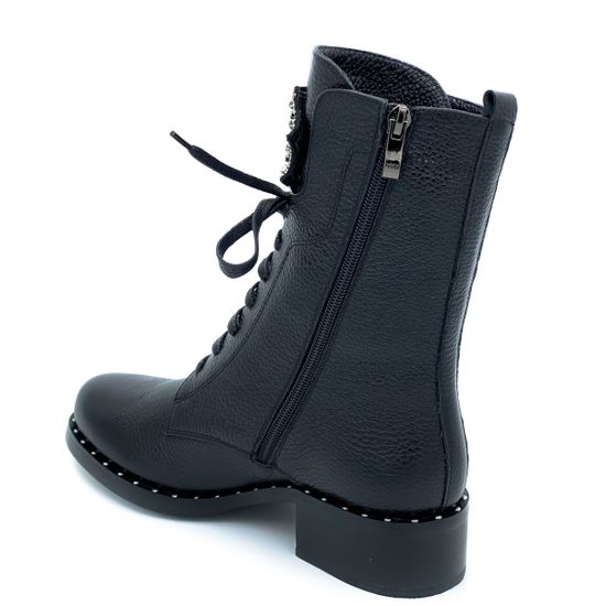 Ботинки Cover черные кожаные байка - фото 3, 