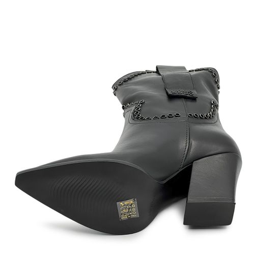 Полусапоги казаки MIMMU черные кожаные демисезонные - фото 4, M2726M11 MIM NERO