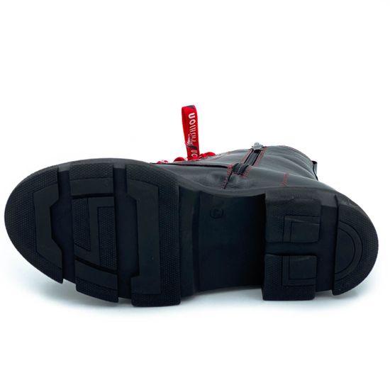 Ботинки Cover черные кожаные МЕХ - фото 4, 46783-2 COV