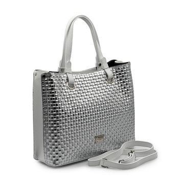Сумка Renato Angi кожаная плетеная серебряная/белая - фото 2, 3252217 RA BIANCO