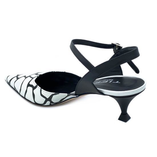 Туфли Tiffi черно-белые из ламинированной кожи - фото 3, 