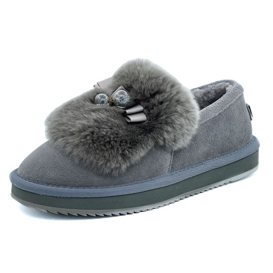 Полуботинки Lab Milano серые замшевые МЕХ - фото 2, M12208 LAB