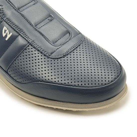 Кроссовки GIAMPIERONICOLA синие кожаные перфорированные - фото 6, 45508 GPN BLU