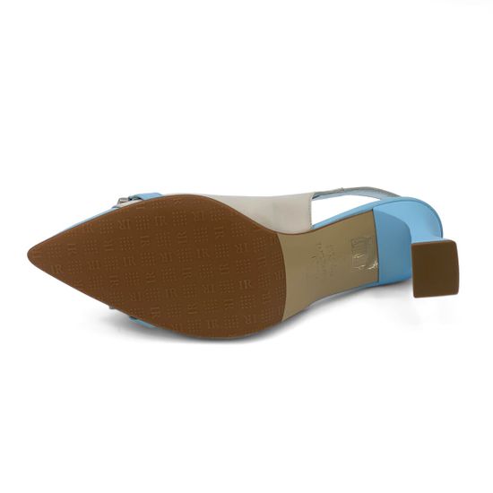 Туфли Ilasio Renzoni бежево-голубые кожаные - фото 4, 6428 IR BLU