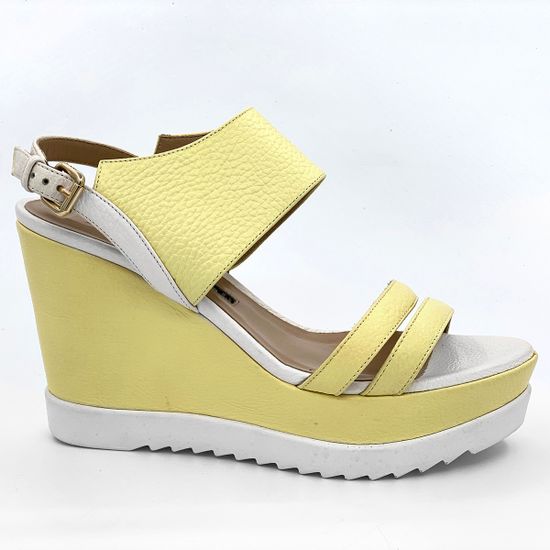 Босоножки Norma J. Baker кожаные лимонного цвета - фото 1, 