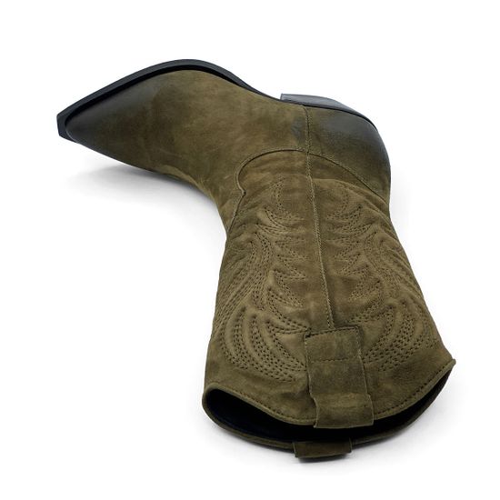 Полусапоги Казаки MIMMU замшевые демисезонные зеленые - фото 5, F739M1 MIM MILITARY