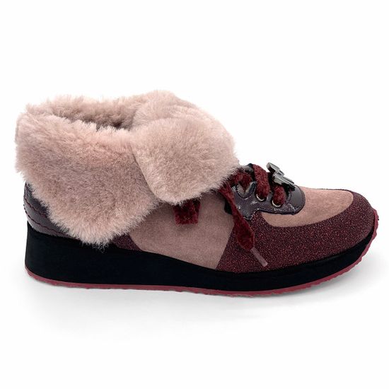 Ботинки Marzetti розово-бордовые замшевые МЕХ - фото 1, D70745M01 MZ