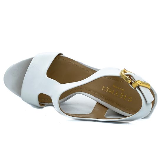 Босоножки Grey Mer белые кожаные - фото 5, 740100 GREY