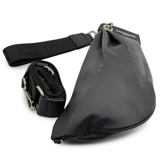 Сумочка кросс-боди Renato Angi черная кожаная - фото 2,