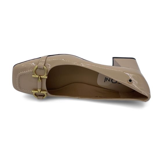 Туфли Tuffoni с перемычкой бежевые кожаные лакированные - фото 5, 1723014PL TUF BEIGE