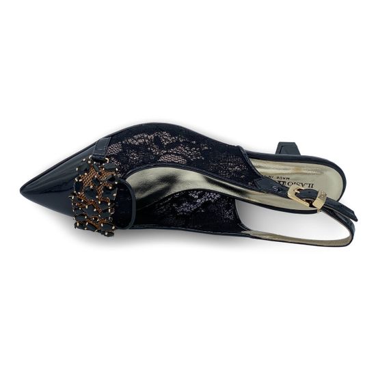 Туфли Ilasio Renzoni лакированные с гипюром черные - фото 5, 