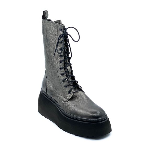 Ботинки Fru.it серебряные кожаные Байка - фото 2, 