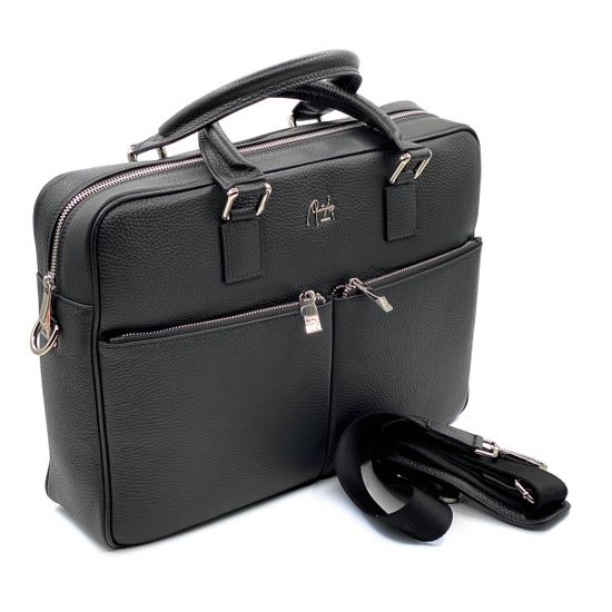 Портфель Renato Angi черный кожаный - фото 2, 2150101 RA NERO