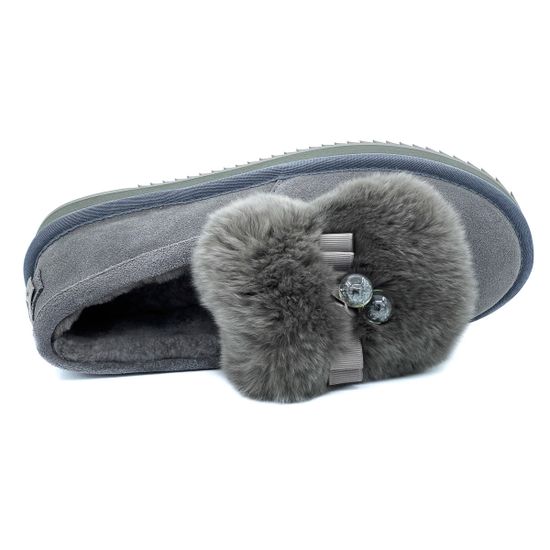 Полуботинки Lab Milano серые замшевые МЕХ - фото 5, M12208 LAB