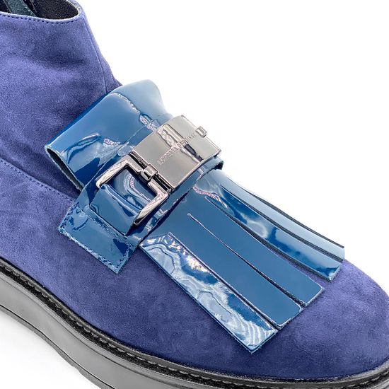 Ботинки Loretta Pettinari синие замшевые МЕХ - фото 6, 5403M-8034 LP