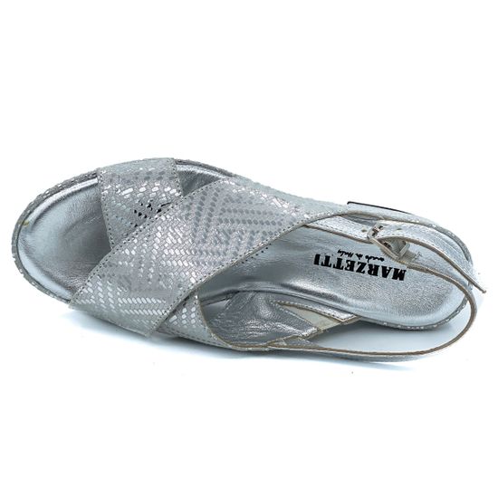 Босоножки Marzetti серебряные замшевые - фото 5, 
