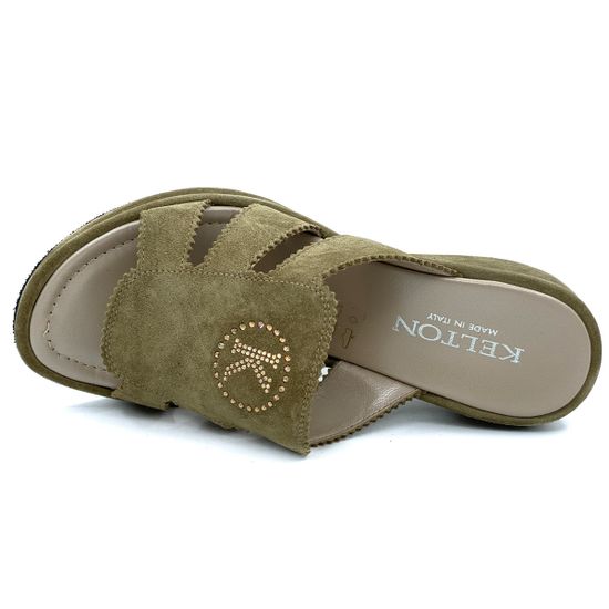 Сабо Kelton зеленые замшевые - фото 5, H0416 KEL VERDE