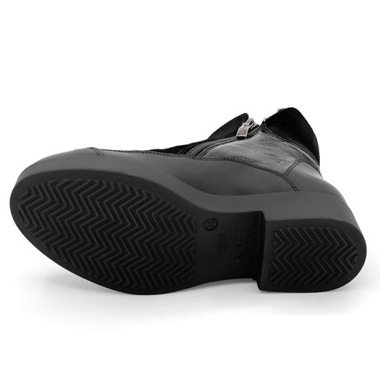 Ботинки Marzetti черные МЕХ комбинация замши и наплака - фото 4, 