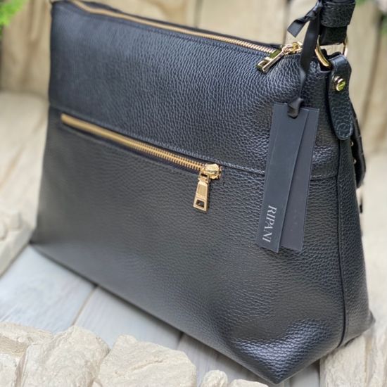 Сумка Ripani черная комбинация кожи и замши - фото 6, 