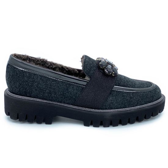 Полуботинки Pertini серые войлок МЕХ - фото 1, 182W15403D1 PRT