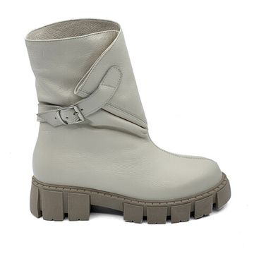 Ботинки CVCover бежевые кожаные на меху - фото 1, 80490-2 COV