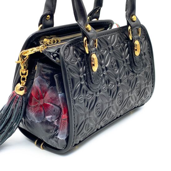 Сумка Marino Orlandi черная кожаная мультиколор - фото 3, 