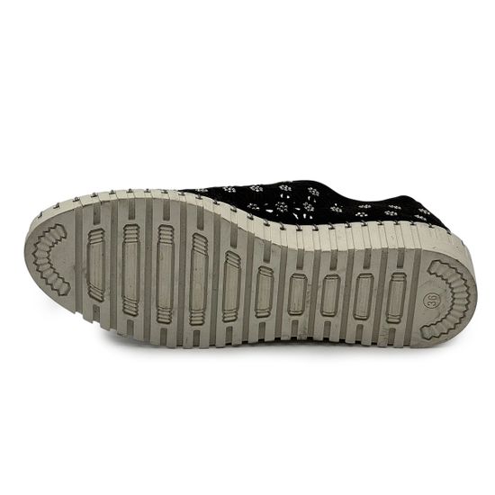 Слипоны Nila Nila черные из нубука с перфорацией - фото 4, ES025YA-175B NIL NERO