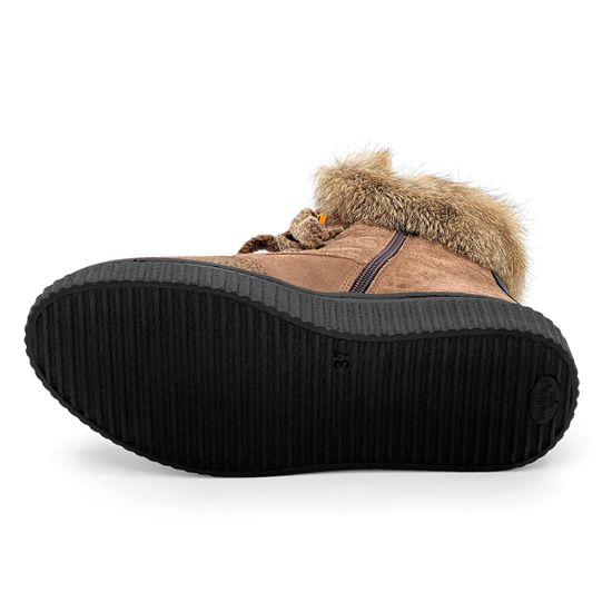 Ботинки Marzetti бежевые замшевые МЕХ - фото 4, 