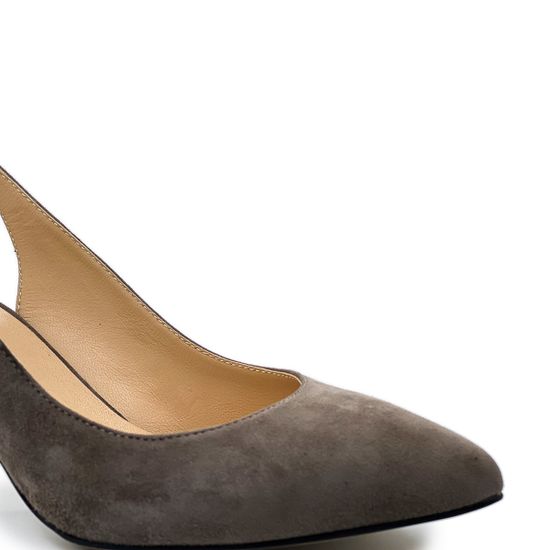 Туфли женские Cover с открытой пяткой замша серые - фото 6, 18014 COV GRIGIO
