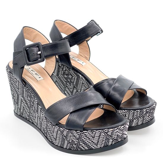 Босоножки Tiffi черно-серые кожаные - фото 7, 