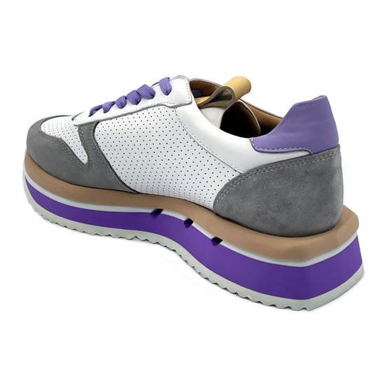 Кроссовки Lab Milano мультиколор кожаные с перфорацией - фото 3, 0101157 LAB BIANCO