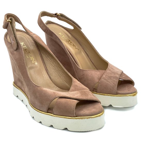 Босоножки Kelton бежевые замшевые - фото 7, V5308 KEL FANGO