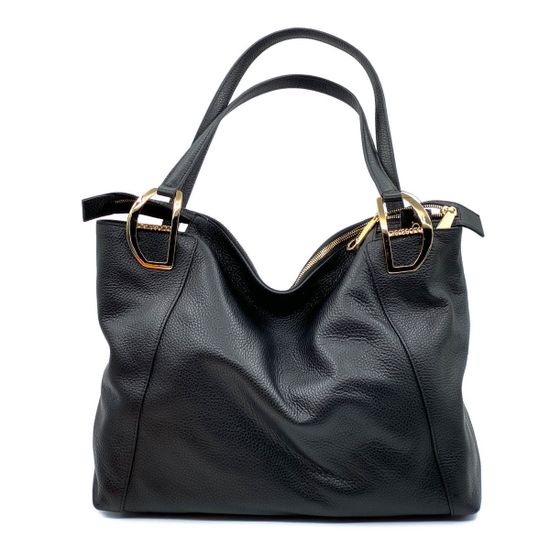 Сумка Di Gregorio черная кожаная - фото 1, 